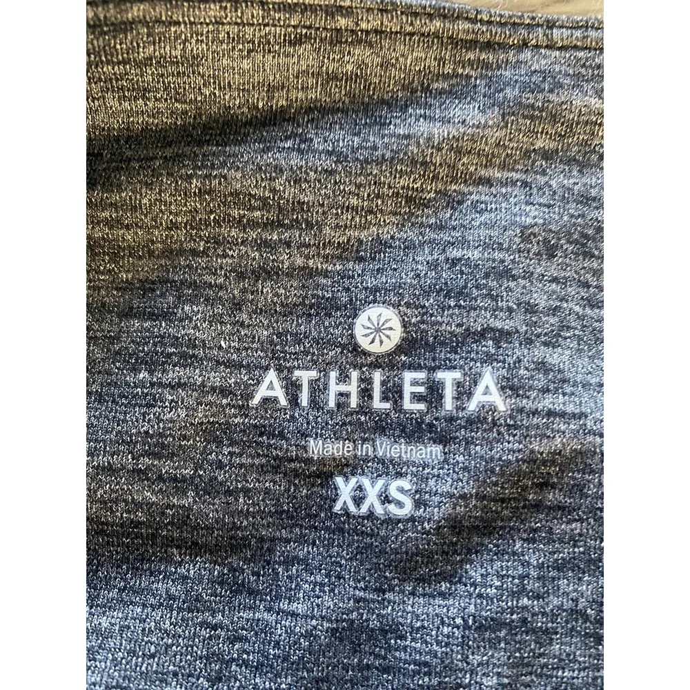 Athleta High Rise Plie Mesh Insert Tight Heather Grey black Size XXS Dance Barre - Picture 7 of 12